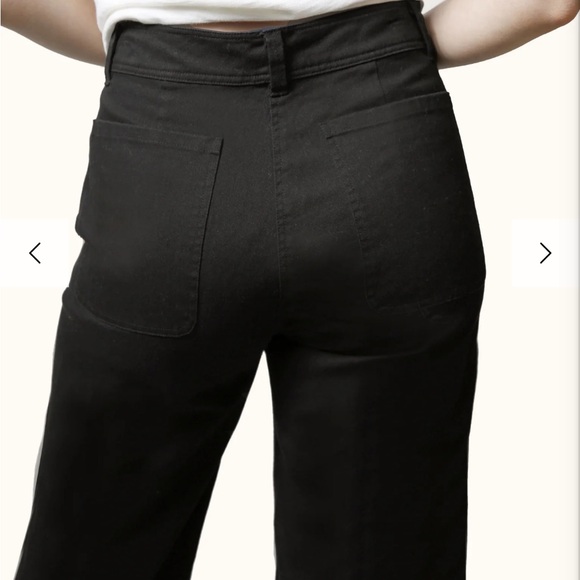 NWT Able Black Francis Crop Wide Leg Pant.  Size 4 - Picture 3 of 5